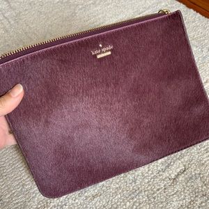 Kate Spade Leather Clutch in Maroon
